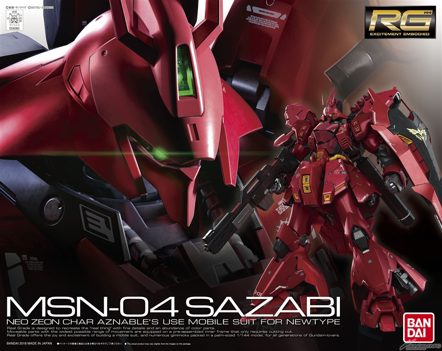 Mô hình Bandai RG 1/144 MSN-04 Sazabi (Gundam Model Kits)