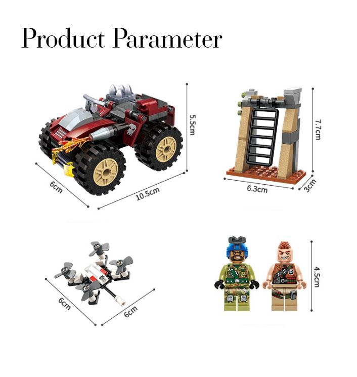[HCM]Bộ lắp ráp Xe Jeep đỏ size nhỏ ( 2 nhân vật ) - Thunder Mission Series