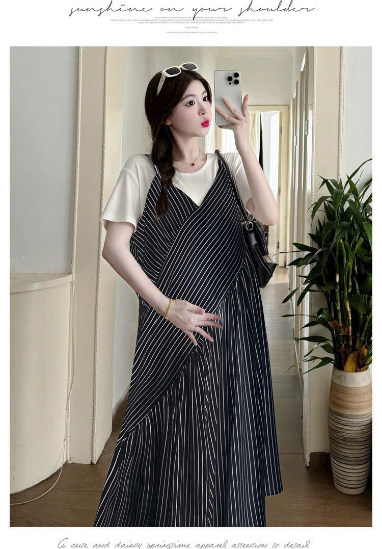 [FREESHIPMAX] Đầm bầu dự tiệc-Váy bầu công sở đẹp hoa nhí mùa hè dự tiệc cao cấp