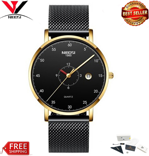 Đồng hồ nam dây lưới cao cấp Nibosi 2360 fullbox