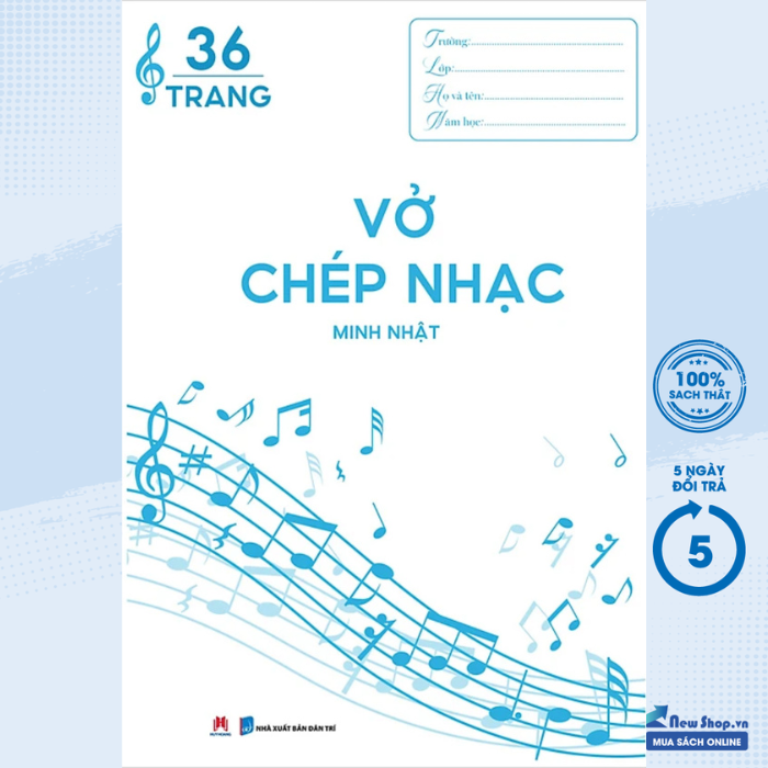 Vở chép nhạc 36 trang - bìa xanh dương - newshop