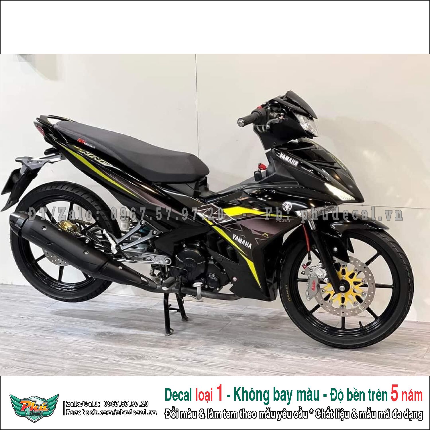 Tem rời exciter 150 mx vàng đen