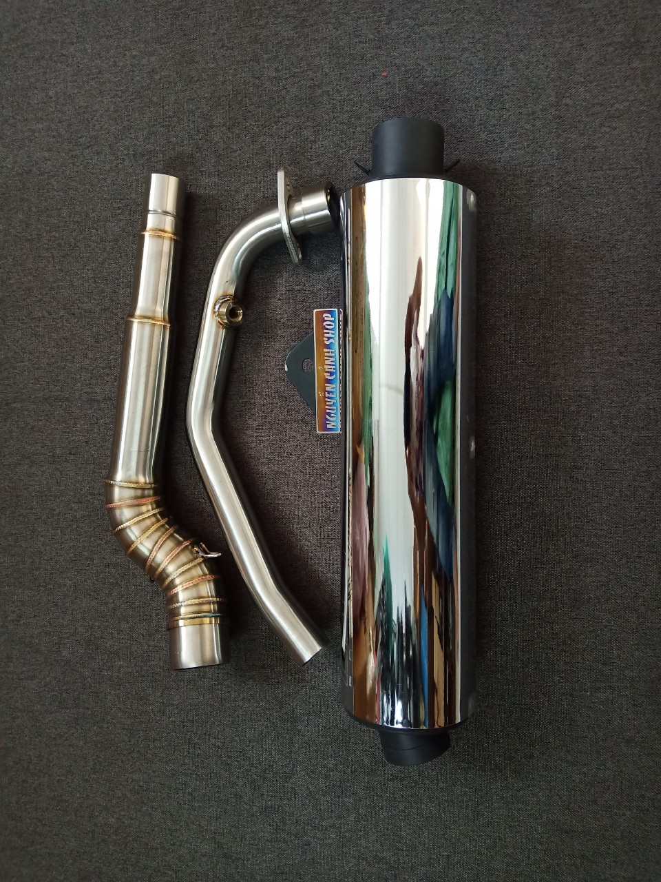 pô sonic gắn winner 150 V1 cổ hai khúc