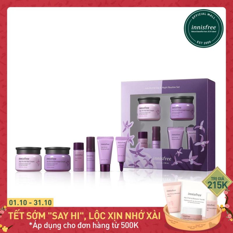 Bộ ngăn ngừa lão hóa ngày và đêm từ hoa lan innisfree Jeju Orchid Day & Night Routine Set