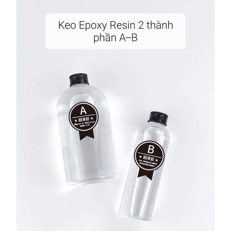 1KG keo Epoxy Resin siêu trong, siêu cứng loại đổ lớp chiều dày tối đa 1cm