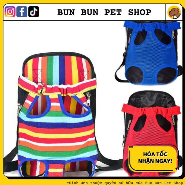Địu chó mèo, thú cưng cho poodle, pull, samoyed - Địu vải lưới thoáng khí dễ thương chó, mèo 3 Size SML
