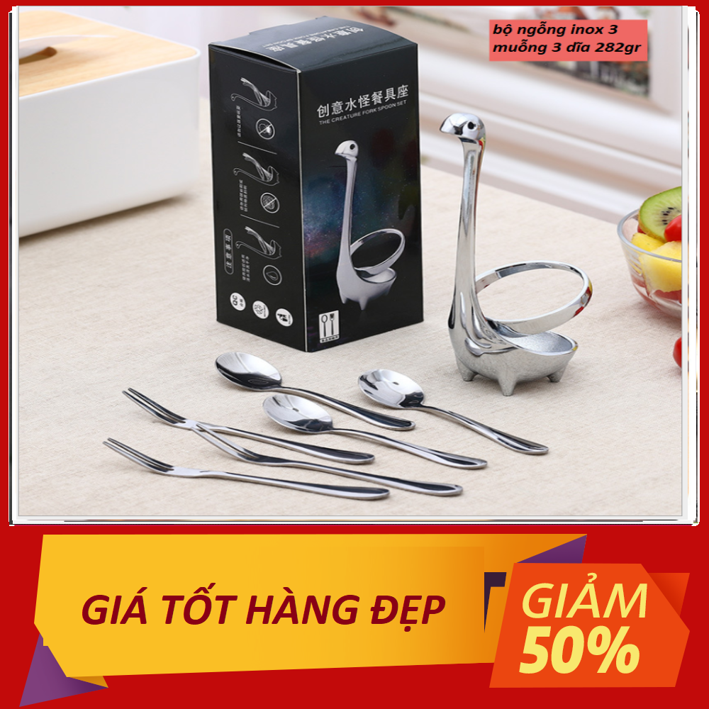 [HCM]BỘ ĐẾ ĐỰNG VÀ MUỖNG NĨA(DĨA)BÀN ĂN INOX ĐẸP CỰC CHẤT(1 đế 3 muỗng 3 nĩa)