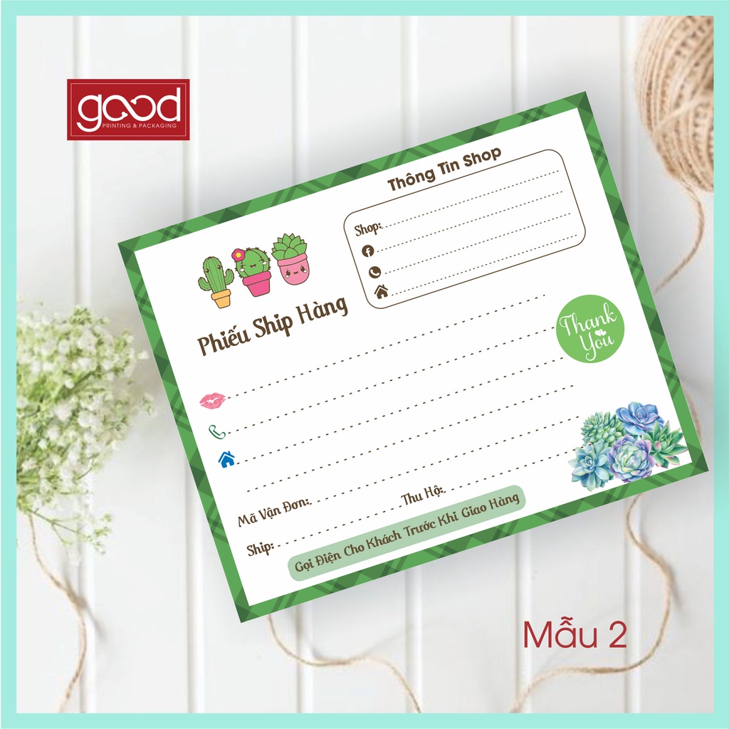 Combo 50 phiếu ship ciuteee 10x15cm