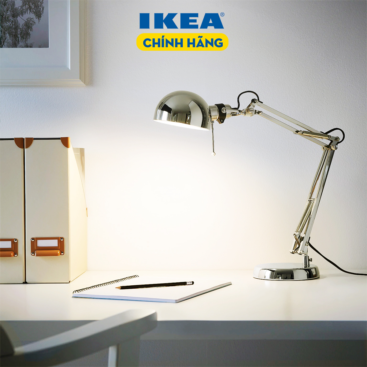 [HCM] ĐÈN IKEA CHÍNH HÃNG – FORSA (BẠC)
