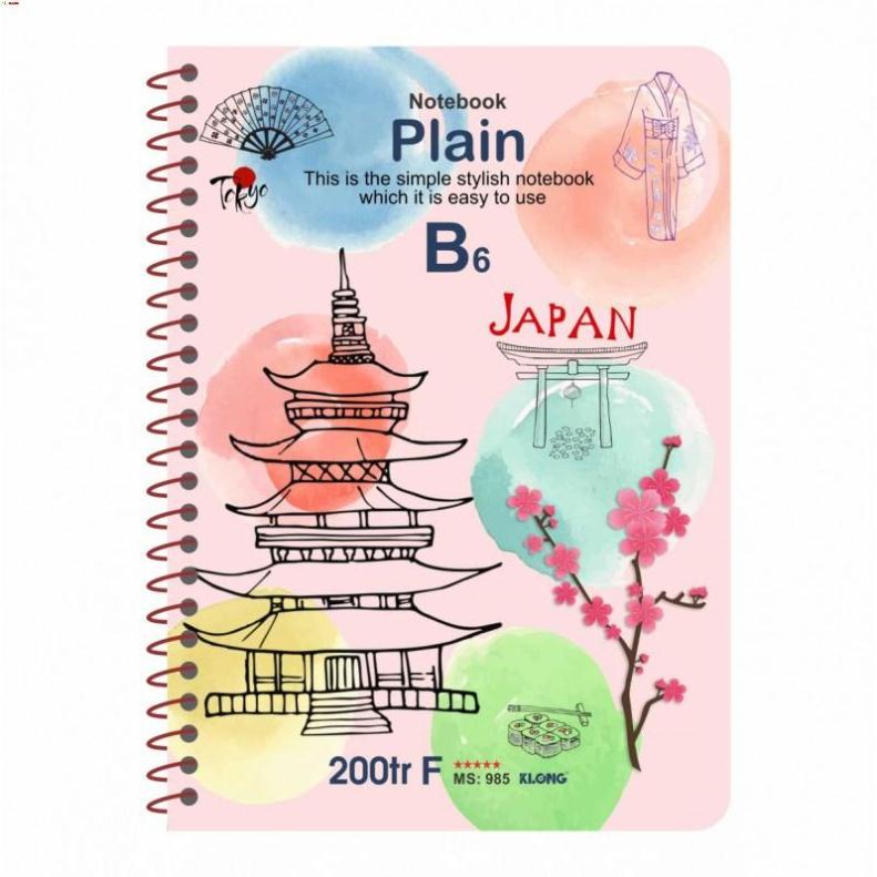 -Sổ lò xo đơn KLONG B6 Plain ruột trơn 70/76; MS: 985 [Klong]