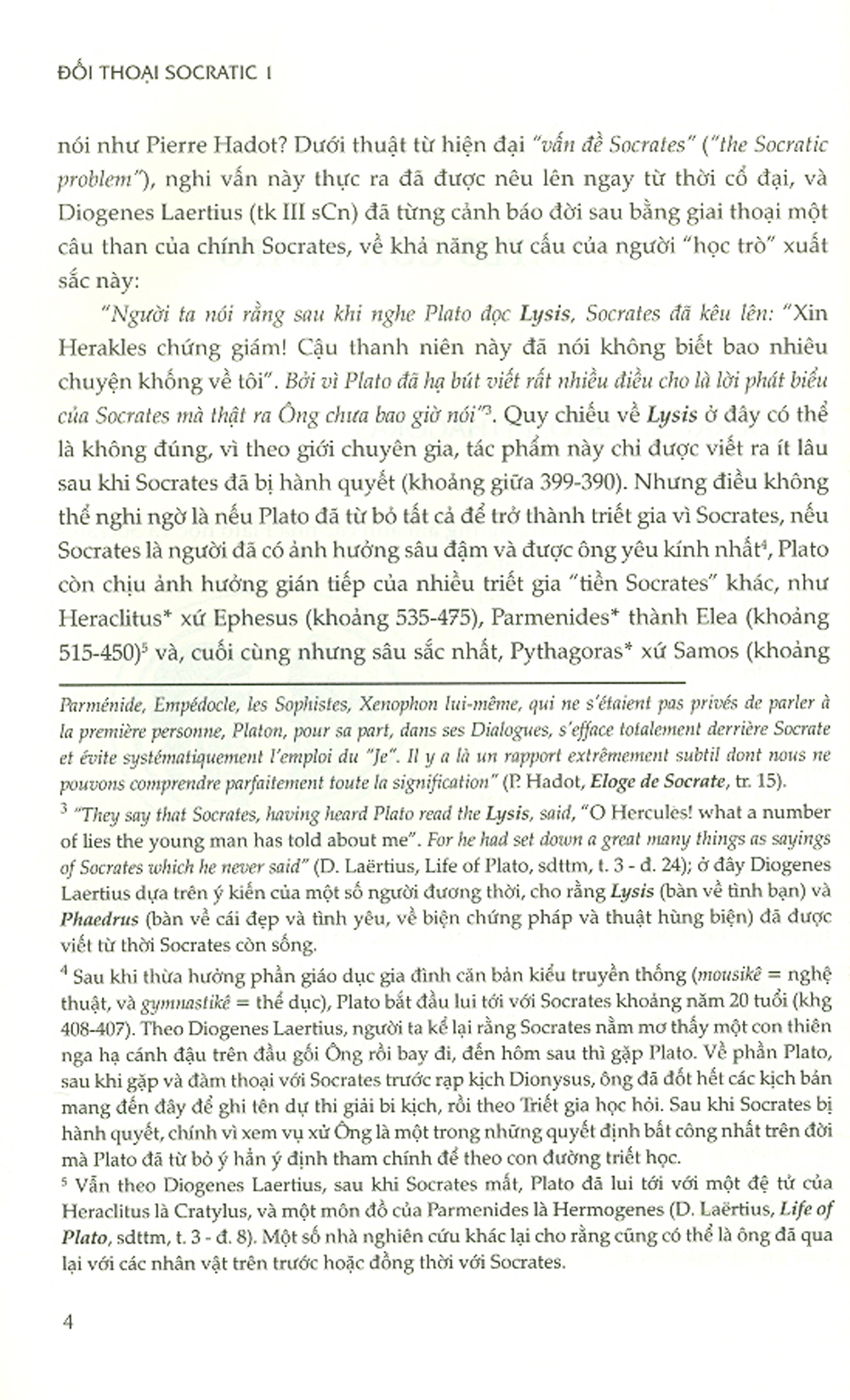 Đối Thoại Socratic 1 (Euthyphro, Socrates Tự Biện, Crito, Phaedo)