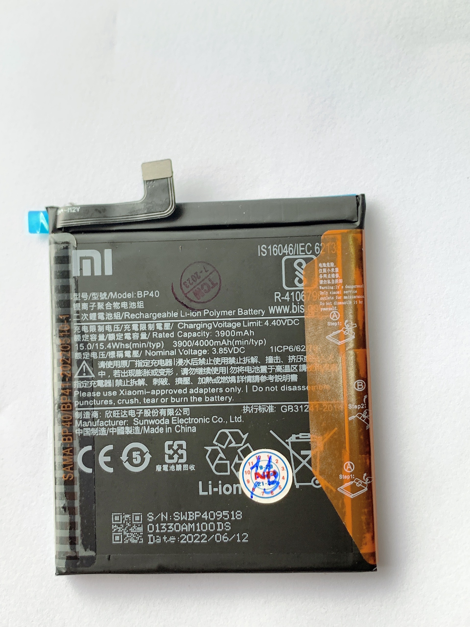 Pin chính hãng xiaomi bp40 dùng cho xiaomi redmi k20 pro / mi 9t / mi 9t pro / redmi k20, dung lượng 3900 mah