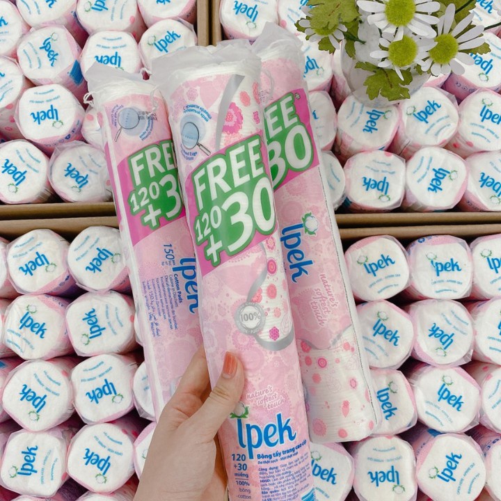 [COMBO 4 TÚI] Bông tẩy trang Ipek 150 miếng (Combo 4 x 150 miếng)