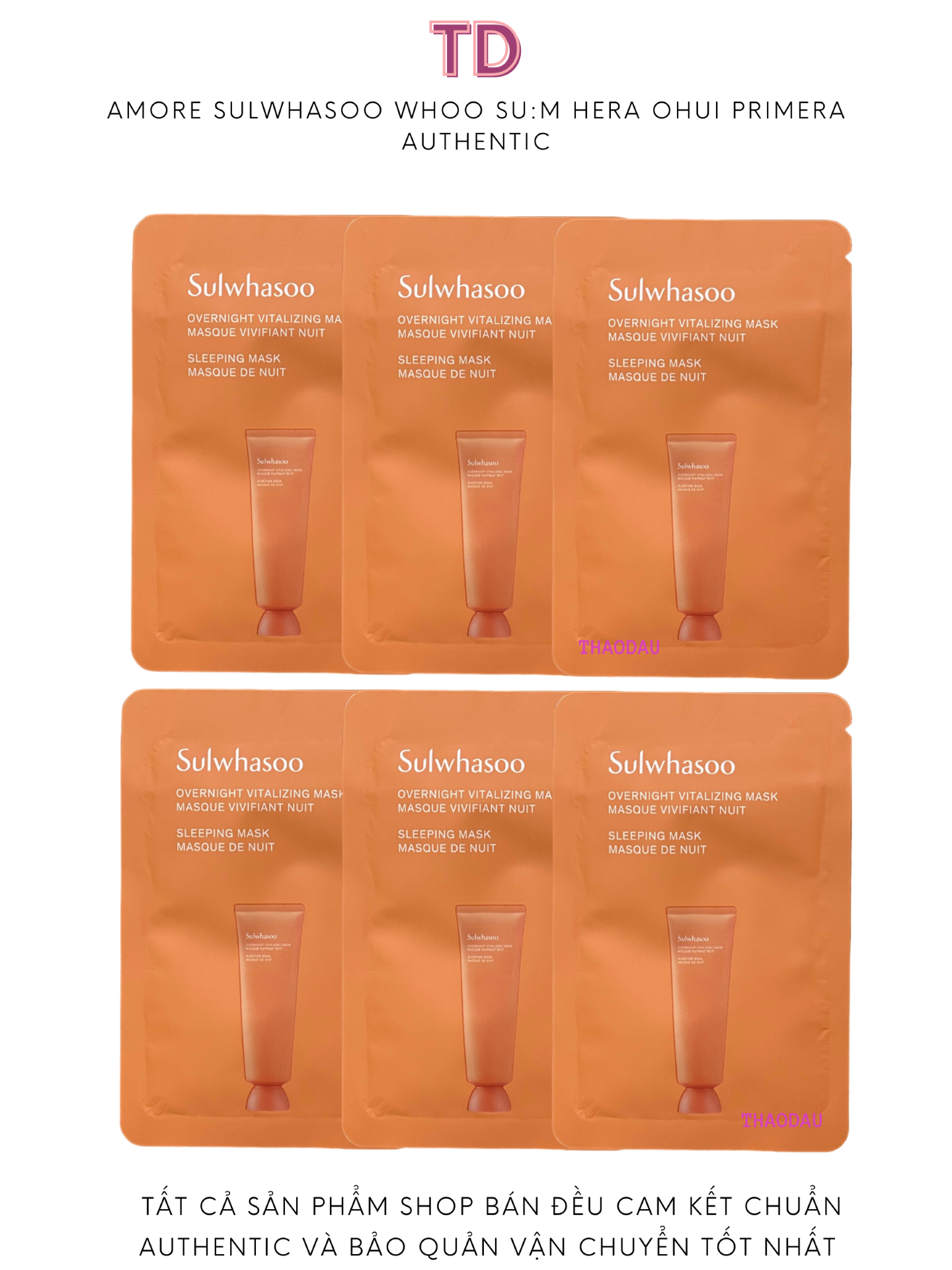 5 hoặc 10 gói Mặt Nạ Ngủ Sulwhasoo  Dưỡng Ẩm Và Cải Thiện Màu Da Sulwhasoo Overnight Vitalizing Mask Ex tloskorea cũ