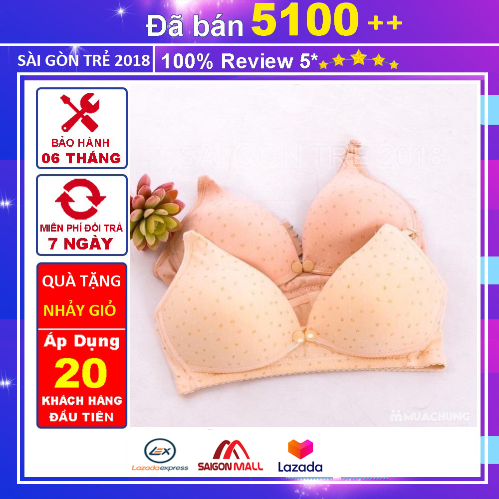 (freship HCM)Combo 3 Áo Lót Cho ba bau va cho Con Bú Họa Tiết The ladies Tiện Dụng Cho Mẹ (Vàng+ Hồng )
