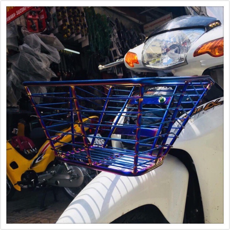 RỔ  TRƯỚC GIỎ MẠ TITAN  7 MÀU XE MÁY WAVE / RS100 / FUNEO / RSX110 / BLADE