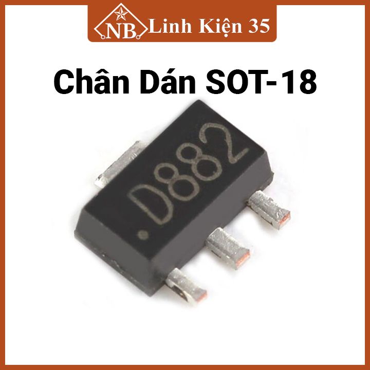 Combo 12 d882, transistor ngược d882 to-126 điện áp 30v dòng 3a npn