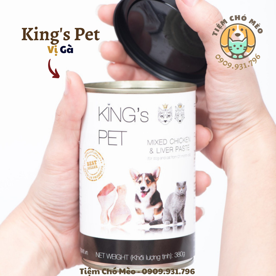 PATE KING'PET DÀNH CHO MÈO - 3 VỊ ( CÁ HỒI, HỖN HỢP CÁ, HỖN HỢP GÀ ) - LON 380G