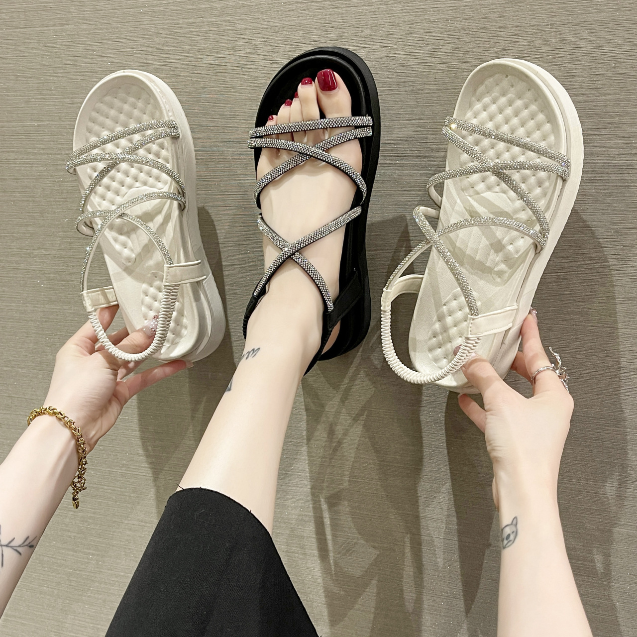 Dép Sandan Nữ Quai Đan Chéo Sang Chảnh (fom to lùi 1 size)