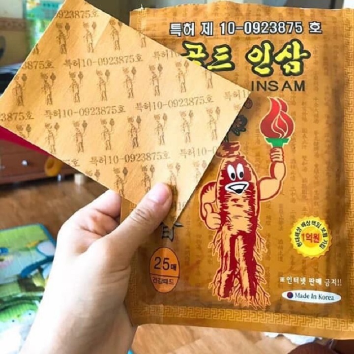 [HCM]Cao dán hồng sâm GOLD INSAM gói 25 miếng