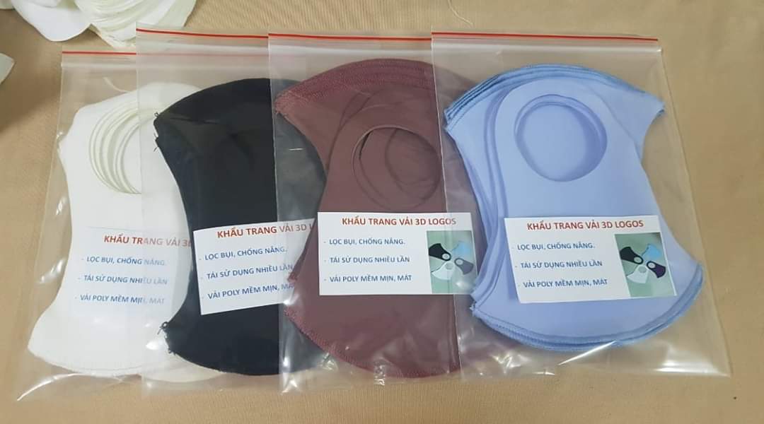 Combo 10 Khẩu trang vải Su poly 2 da cao cấp