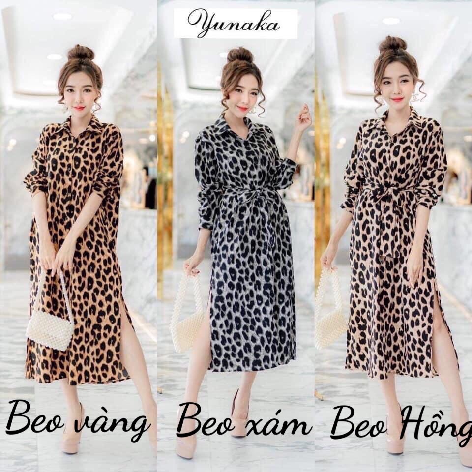 Đầm sơ mi beo-hc