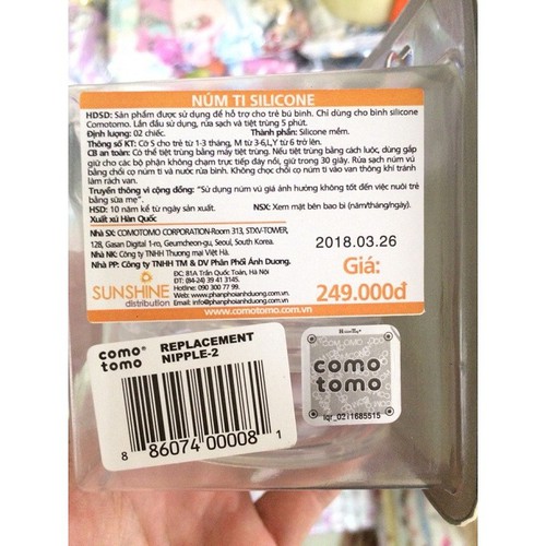 Núm comoto cho bé đủ size [LẺ 1 CHIẾC]