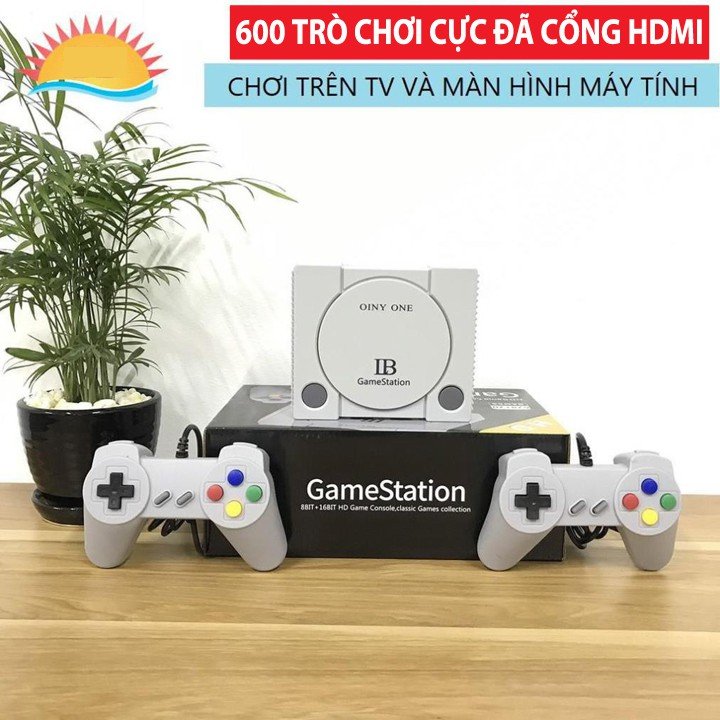 Máy chơi game cổ điển nes classic 600 trò chơi 2 tay cầm hd tv game contra, mario , đua xe , xe tăng , xếp gạch
