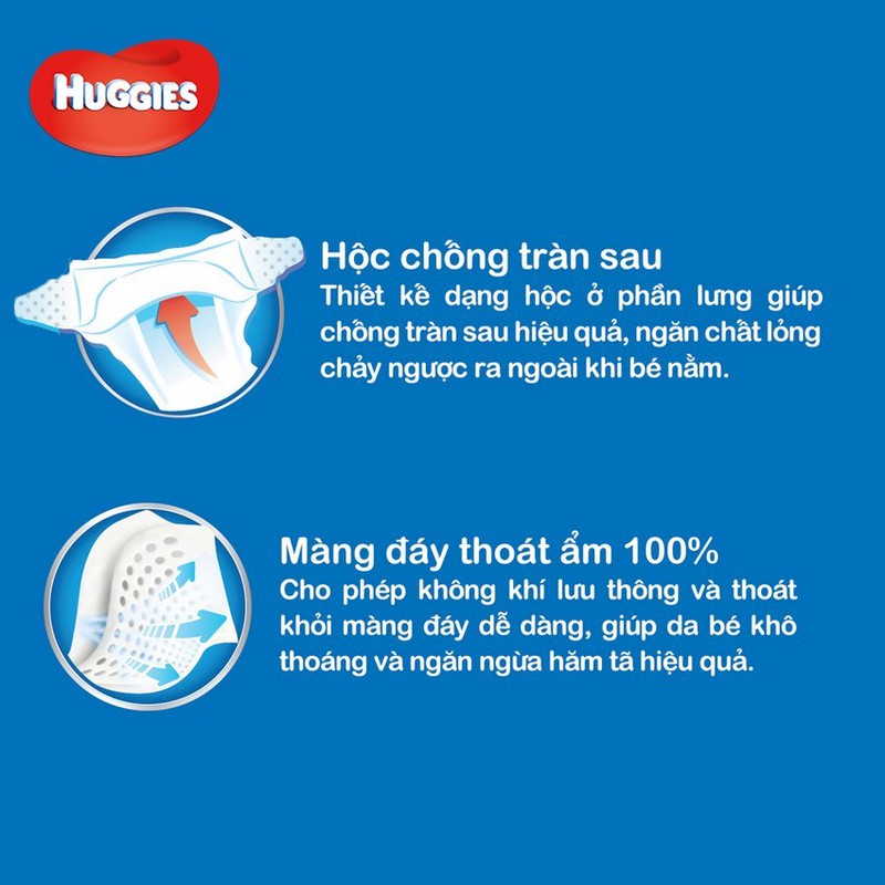 TÃ DÁN HUGGIES SIZE M76, L68, XL62, XXL56 MIẾNG
