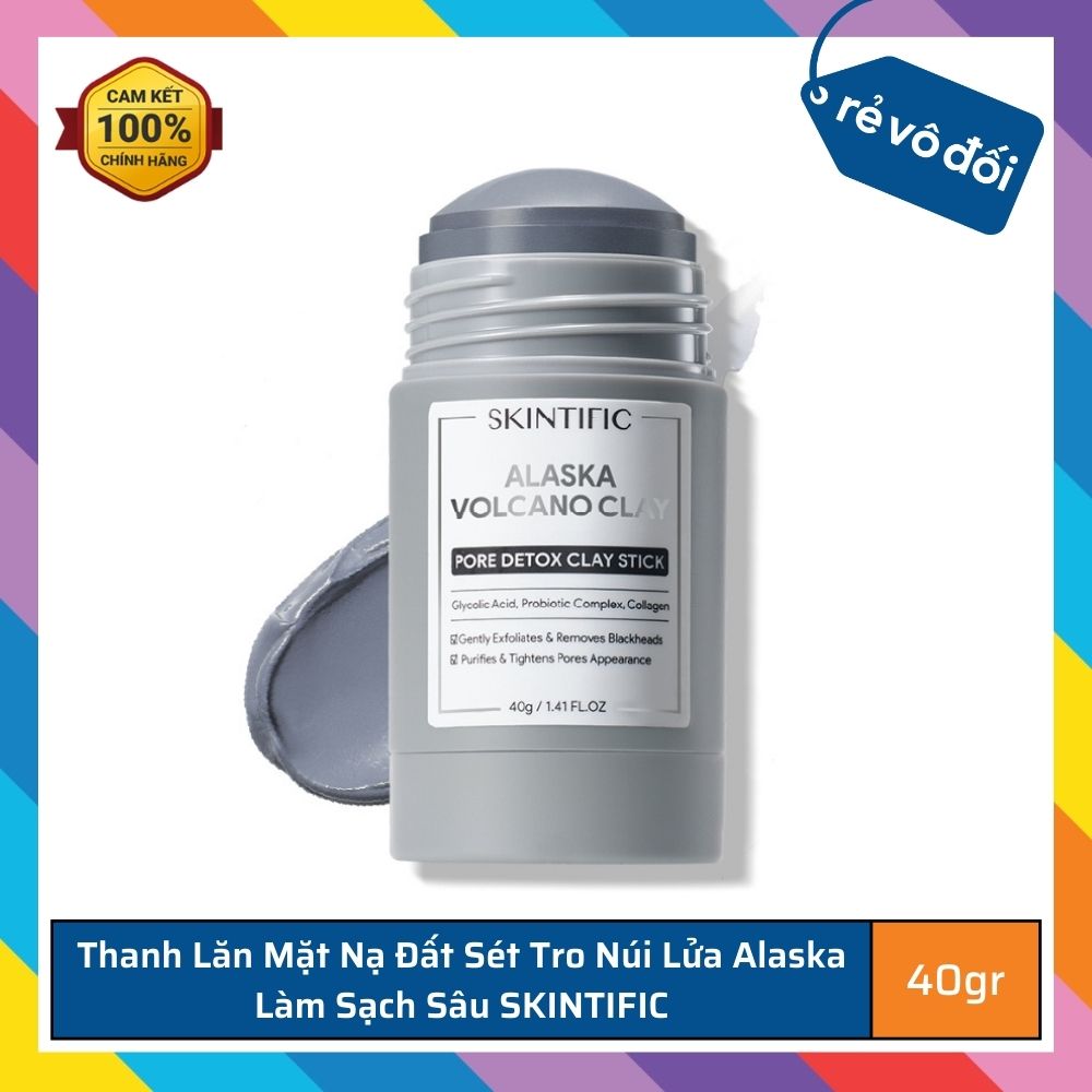 Thanh Lăn Mặt Nạ Đất Sét SKINTIFIC Ngải Cứu / Tro Núi Lửa Alaska 40gr