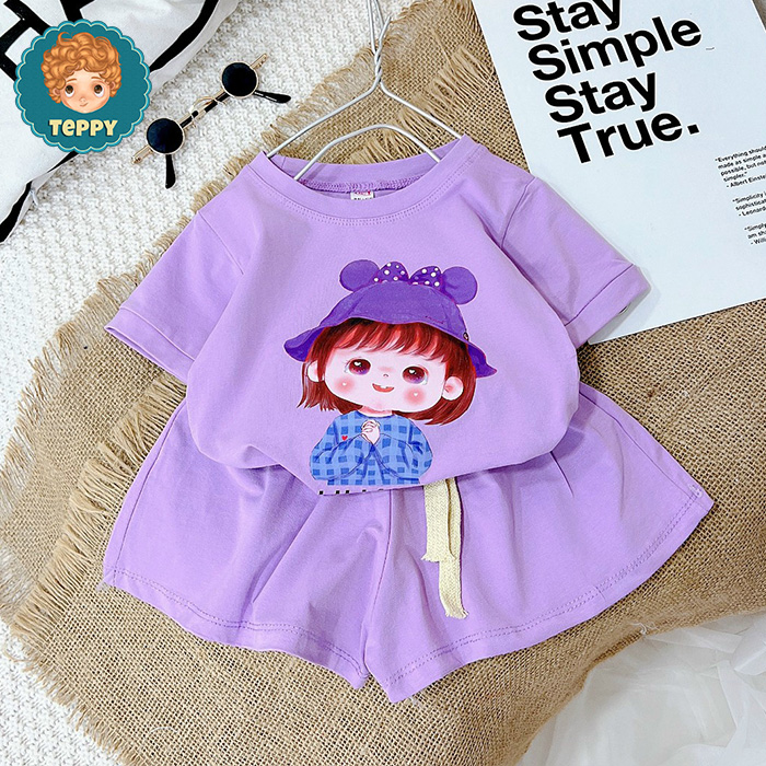 Bộ đồ mặc nhà chibi xinh cho bé gái