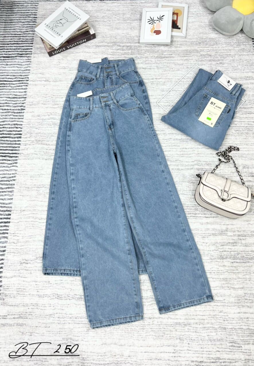 Baggy Jeans Ống Suông 2 Nút