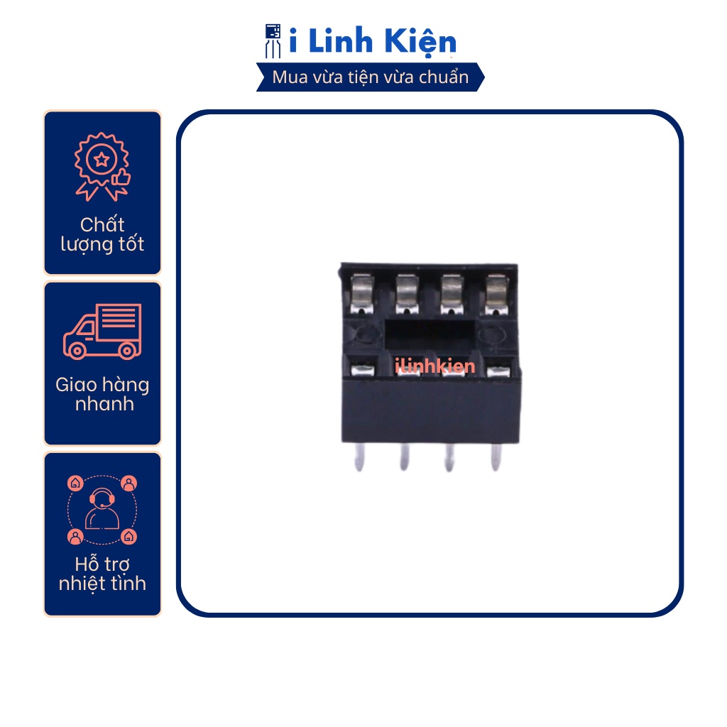 Đế IC 8 chân DIP-8 loại dẹp chất lượng tốt