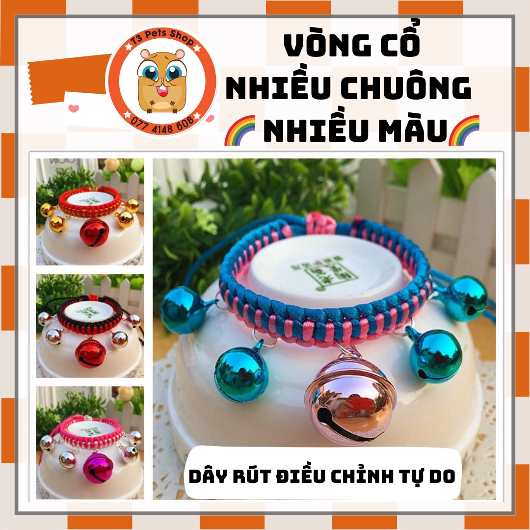 vòng cổ nhiều chuông (chuông lớn) dành cho chó mèo - T3 PETS SHOP