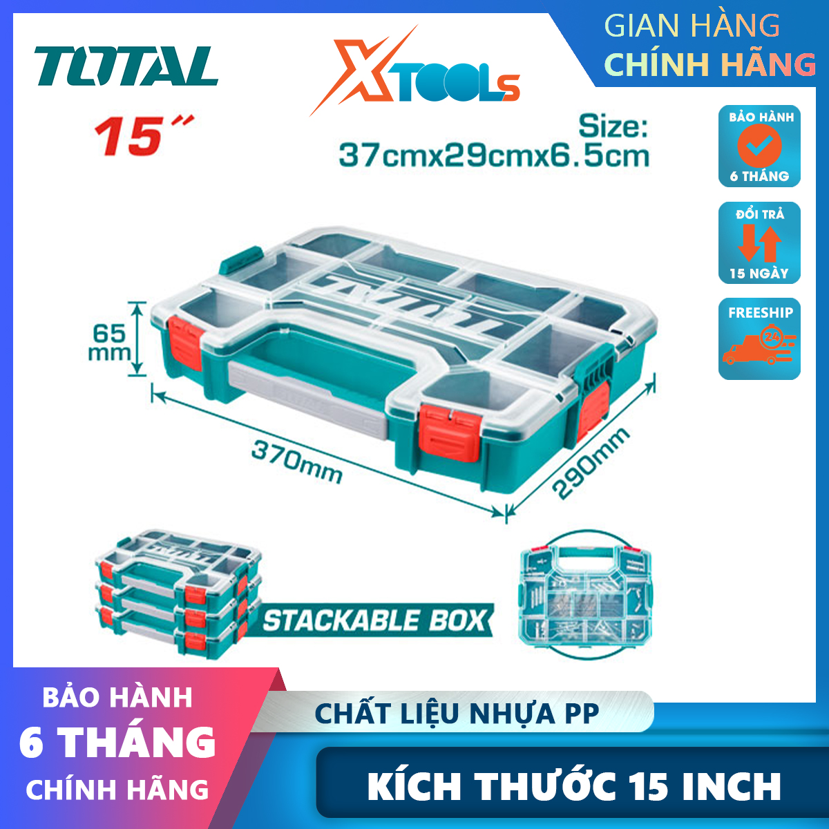 15 inch plastic parts box total tpbx1151.