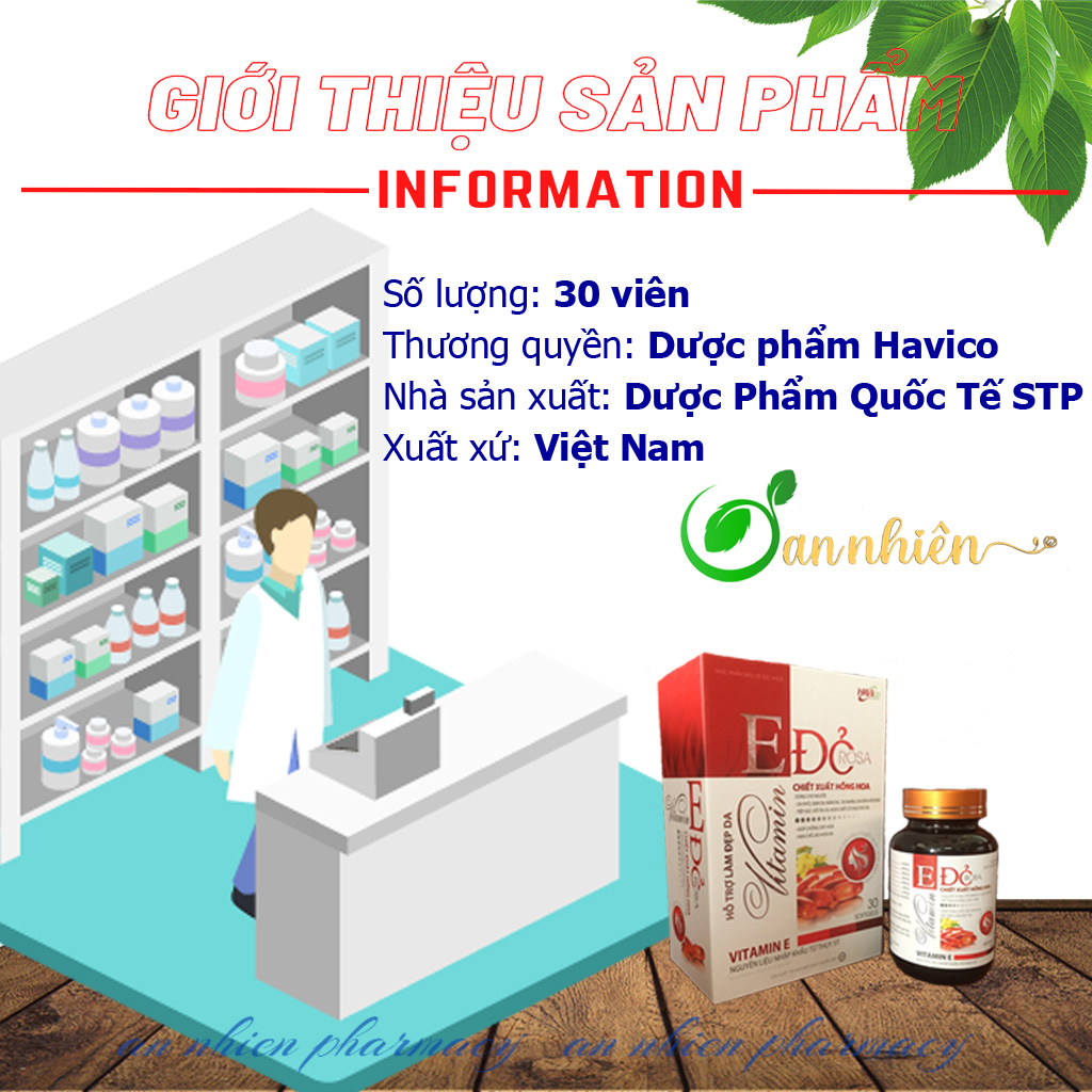 Vitamin E Đỏ Rosa - Giúp chống oxy hóa - Hạn chế lão hóa da