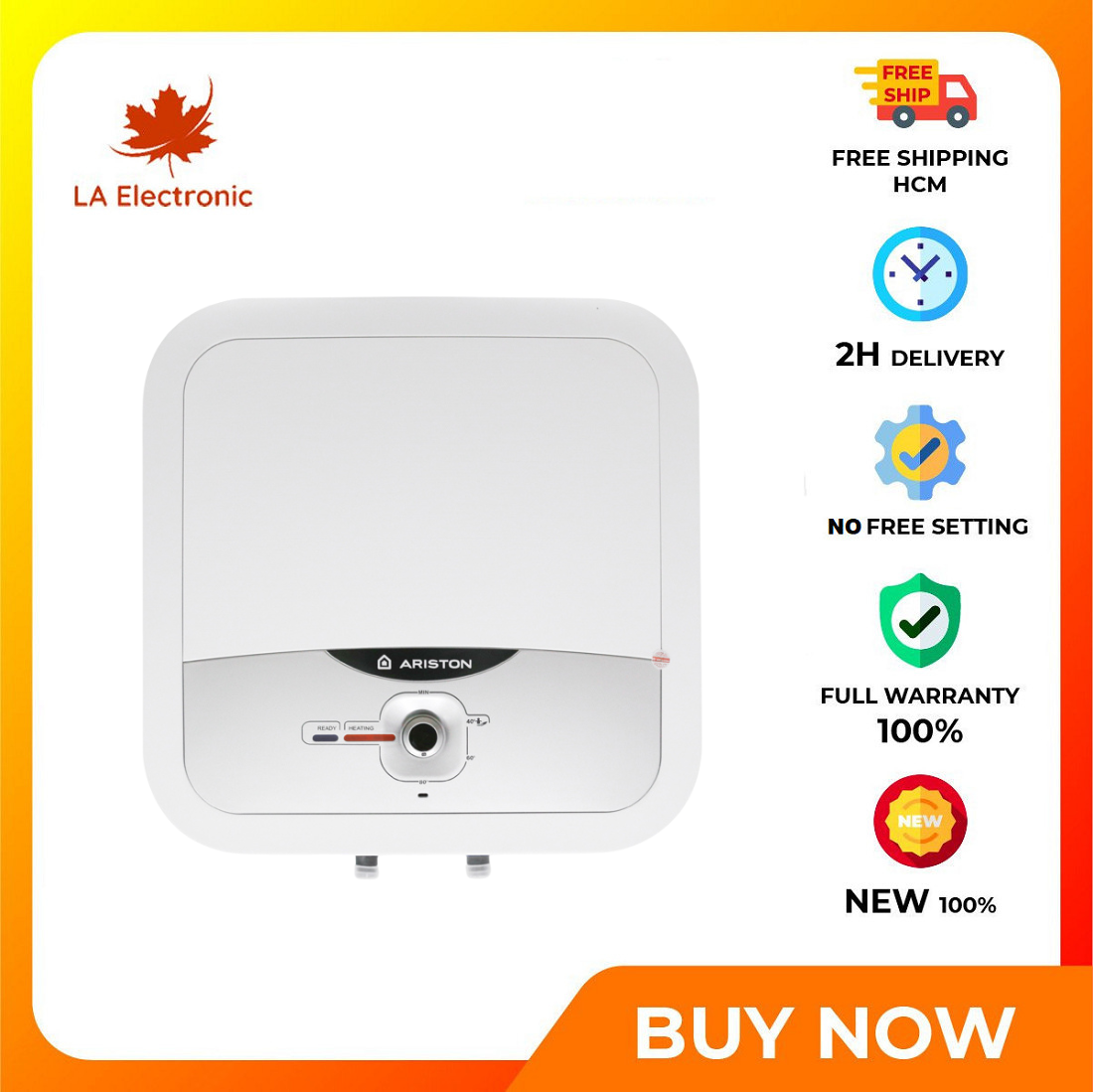 Máy tắm nóng gián tiếp ariston 30 lít 2500w an2 30 rs 2.5 fe - ion ag+ núm vặn