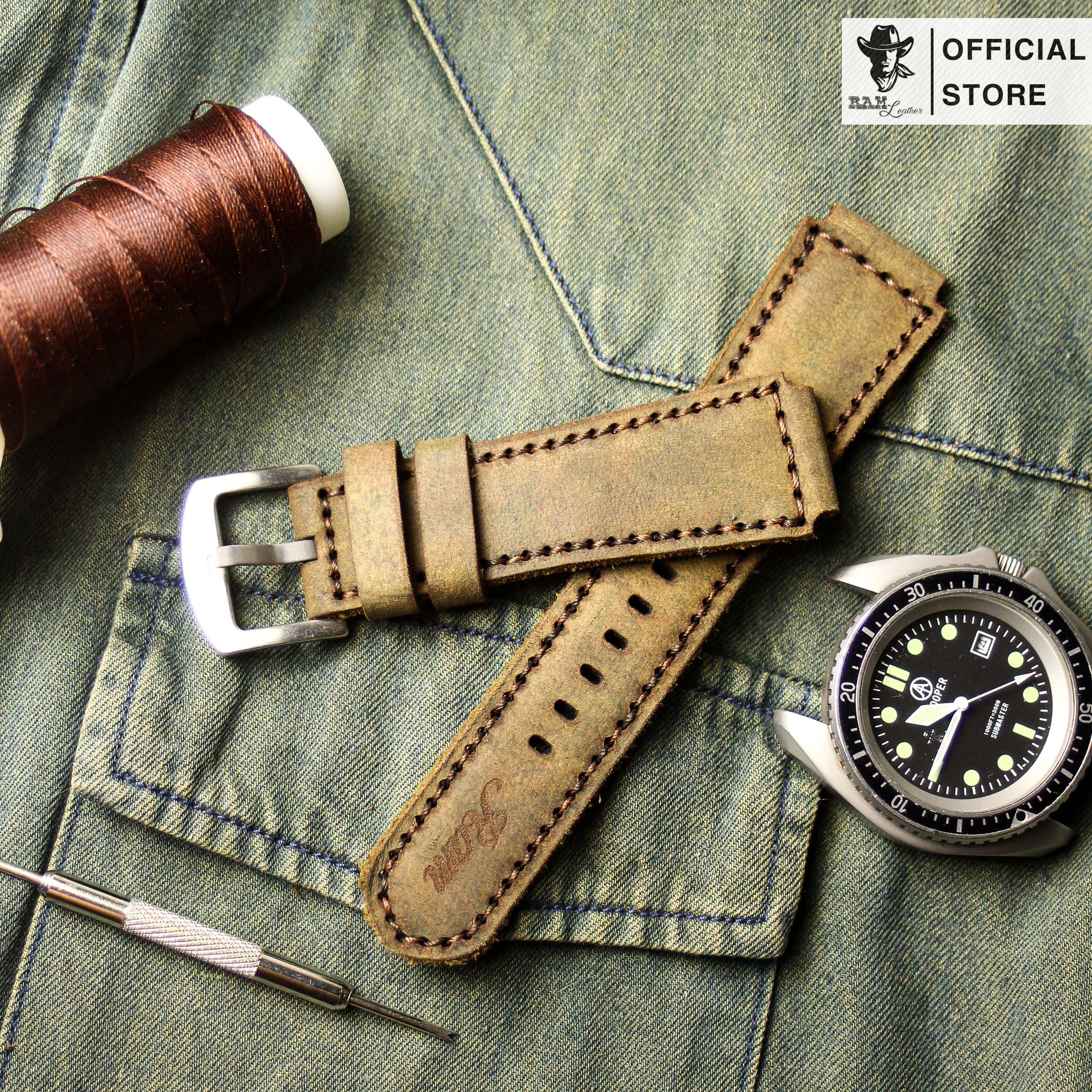 WATCH STRAPS DOUBLE COW LEATHER REAL