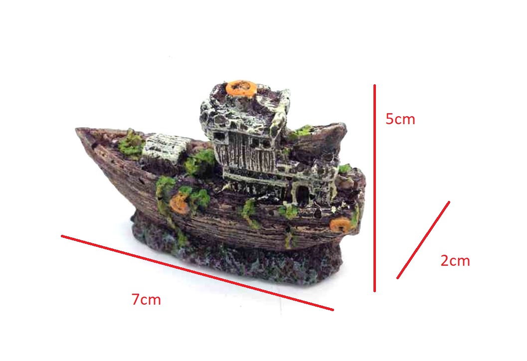 Tượng tàu đắm siêu nhỏ dành cho bể cá mini