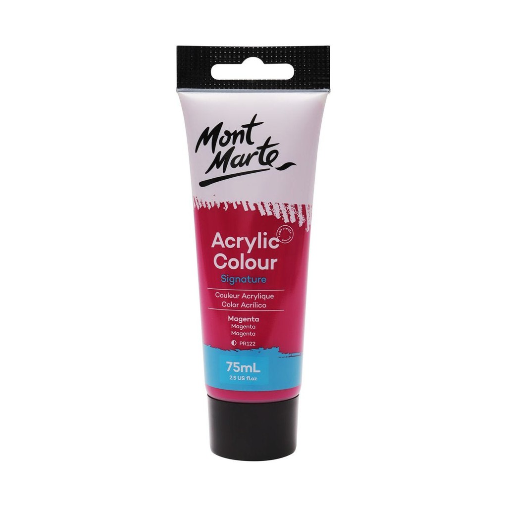 [Giao Hỏa Tốc] Màu Acrylic Mont Marte 75ml Magenta Acrylic Colour Paint Signature 75ml (2.54oz) MSCH7513