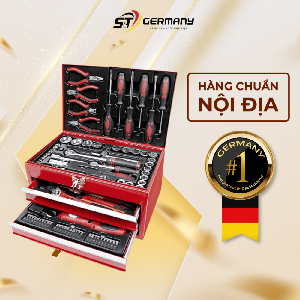 Bộ dụng cụ cơ khí mannesmann m29066 155 món, bộ đồ nghề đa năng, hộp dụng cụ sửa ᴄhữa nội địa đức | germanysnt 530003