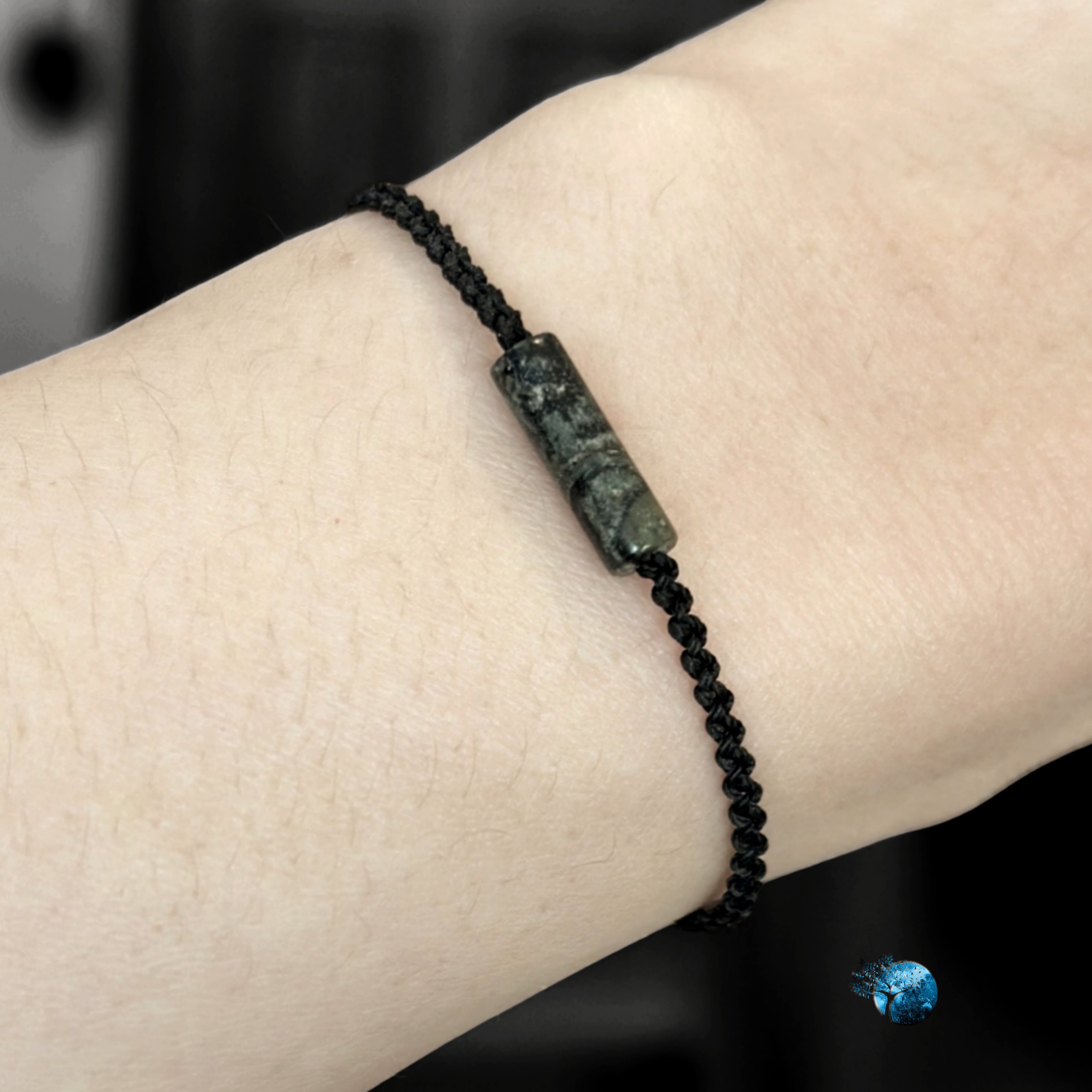 Vòng tay tết dây lu thống đá kambaba jasper