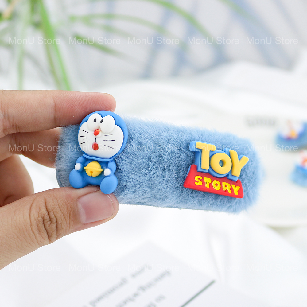 Kẹp tóc mái phối lông Doraemon handmade dễ thương cute TooYoo BK00438