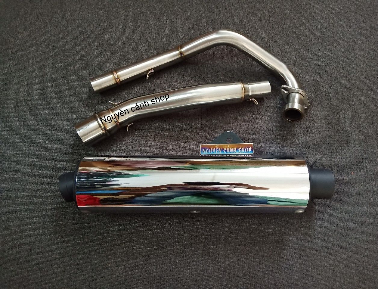 pô CBR gắn xe exciter 150 full cổ 2 khúc kèm lò xo