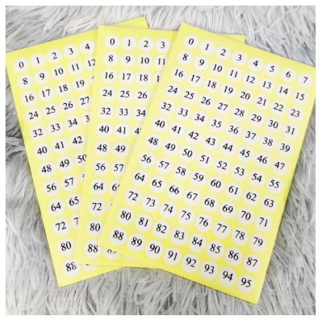 Nhãn Decal Số - Chữ số màu đen