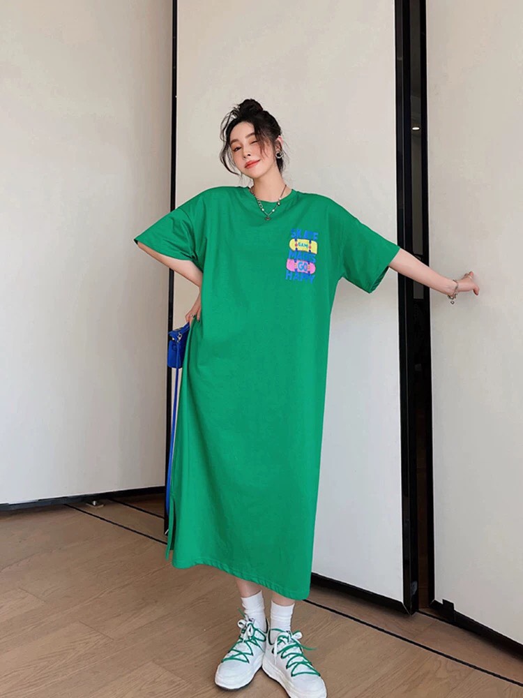 Đầm Suông - Váy Suông SKATE Chất Cotton Dáng Dài Form Rộng Đến 75kg