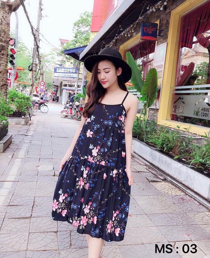 Váy lanh 2 dây chất mát