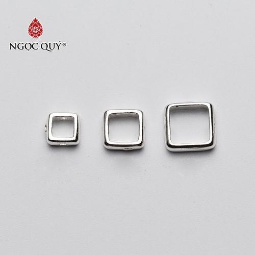 Lồng hạt hình vuông - lồng hạt xỏ ngang bạc - Ngọc Qúy Gemstones