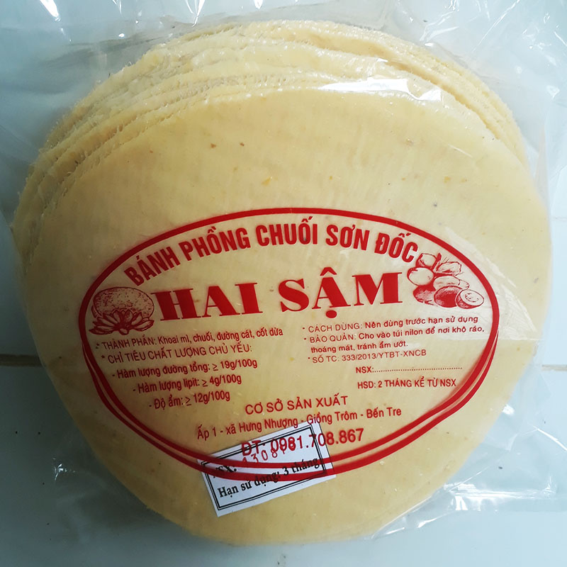 Bánh phồng mì vàng  SƠN ĐỐC  BẾN TRE 30 bánh