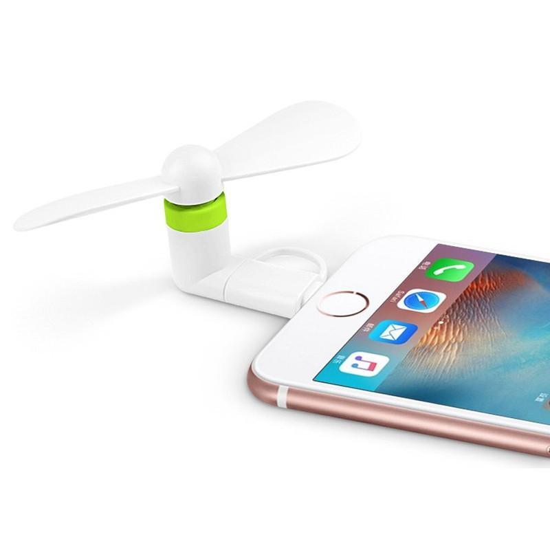 [HCM]Quạt mini 2in1 micro USB+Lighning dành cho điện thoại
